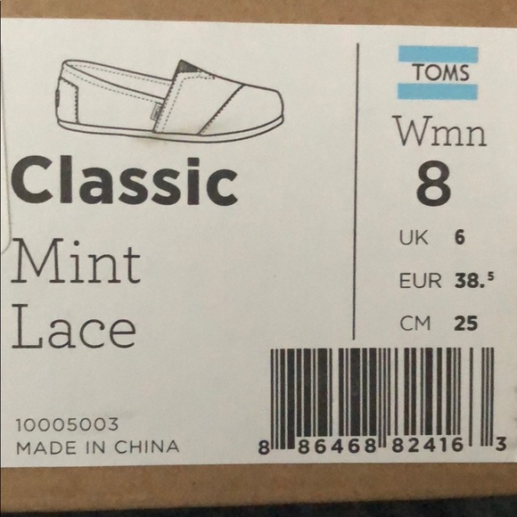🆕 Toms Women's Classic Casual Shoe Mint Lace - Picture 5 of 7